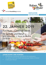 Plakat Kochkurs Gesunde Jause Jänner 2019